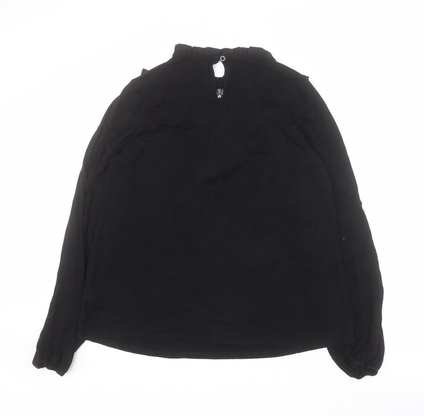 Very Womens Black  Viscose Basic Blouse Size 10 Round Neck