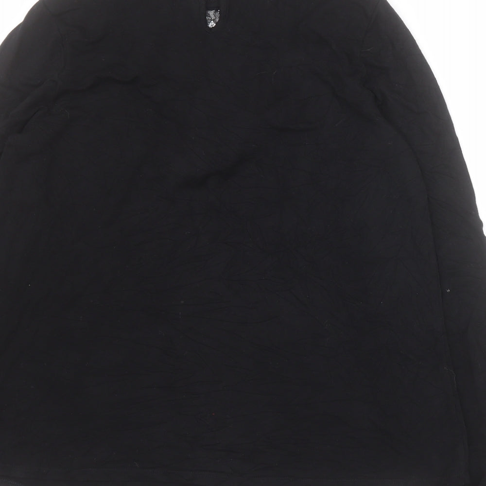 Very Womens Black  Viscose Basic Blouse Size 10 Round Neck