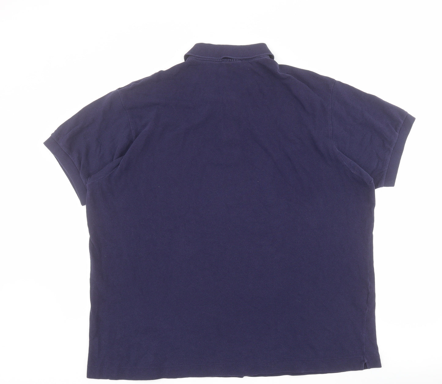 Lacoste Mens Blue  100% Cotton  Polo Size 2XL Collared Button