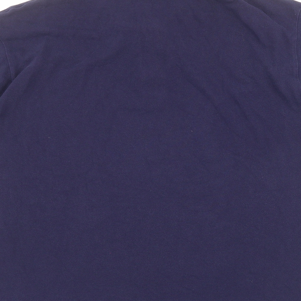 Lacoste Mens Blue  100% Cotton  Polo Size 2XL Collared Button