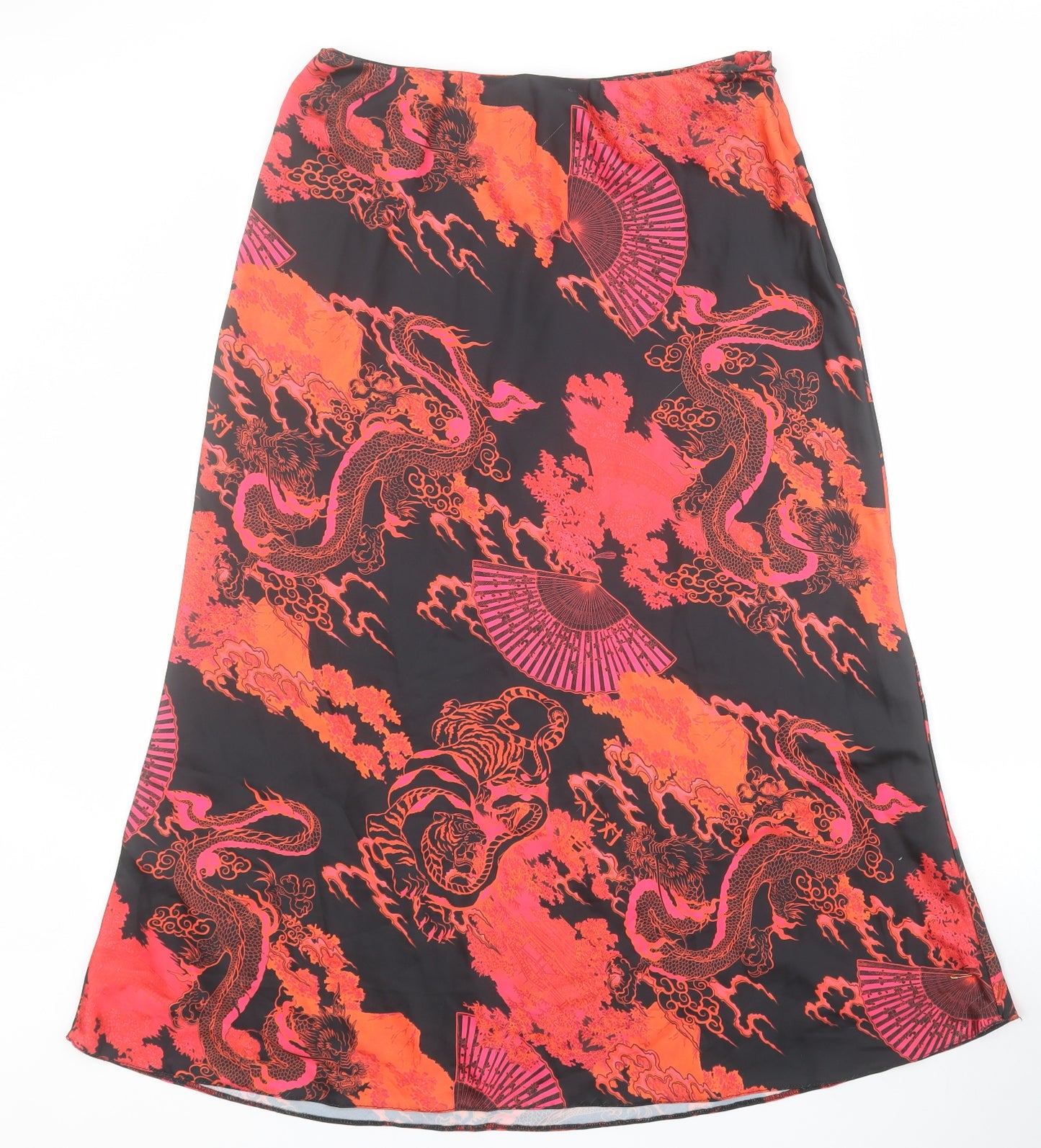 ASOS Womens Black  Polyester A-Line Skirt Size 14   Zip