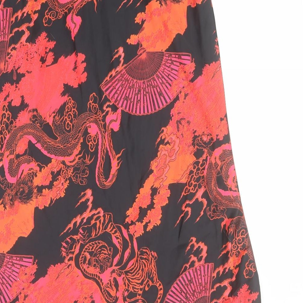 ASOS Womens Black  Polyester A-Line Skirt Size 14   Zip