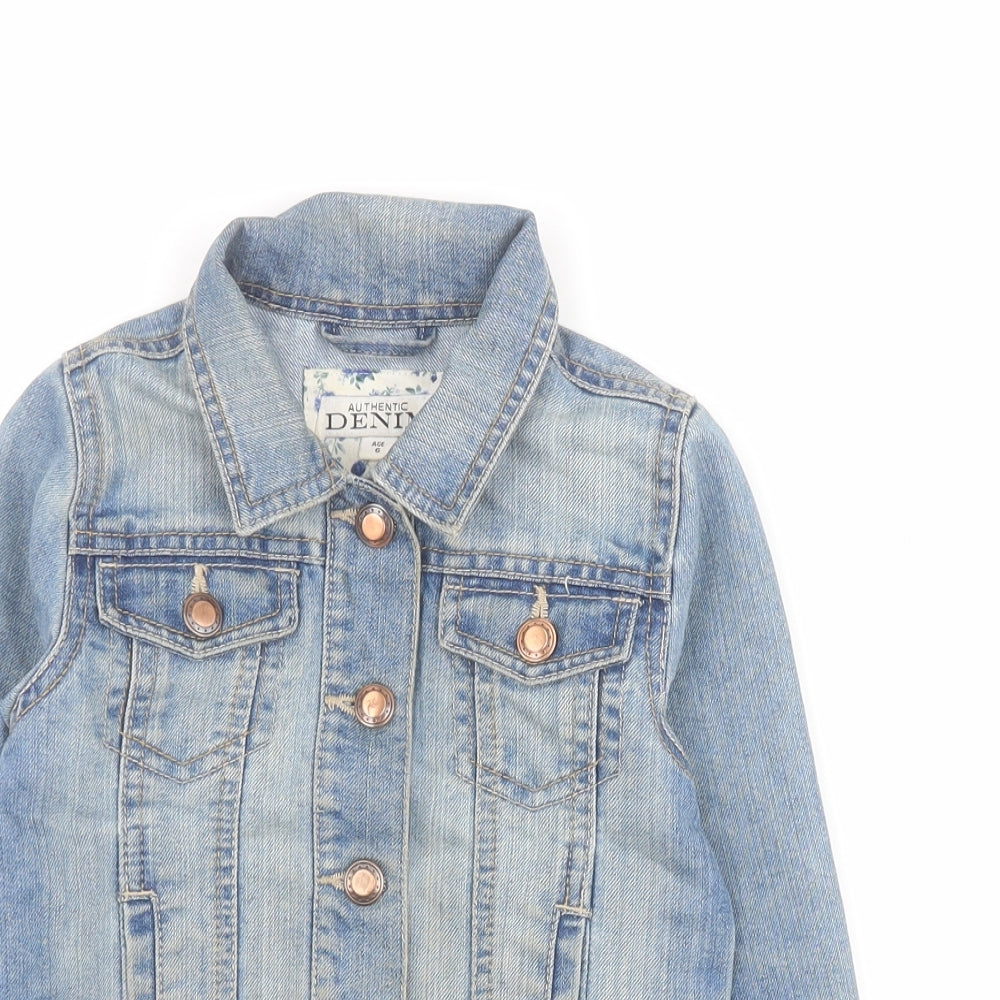 Dunnes Girls Blue   Jacket  Size 6 Years  Button