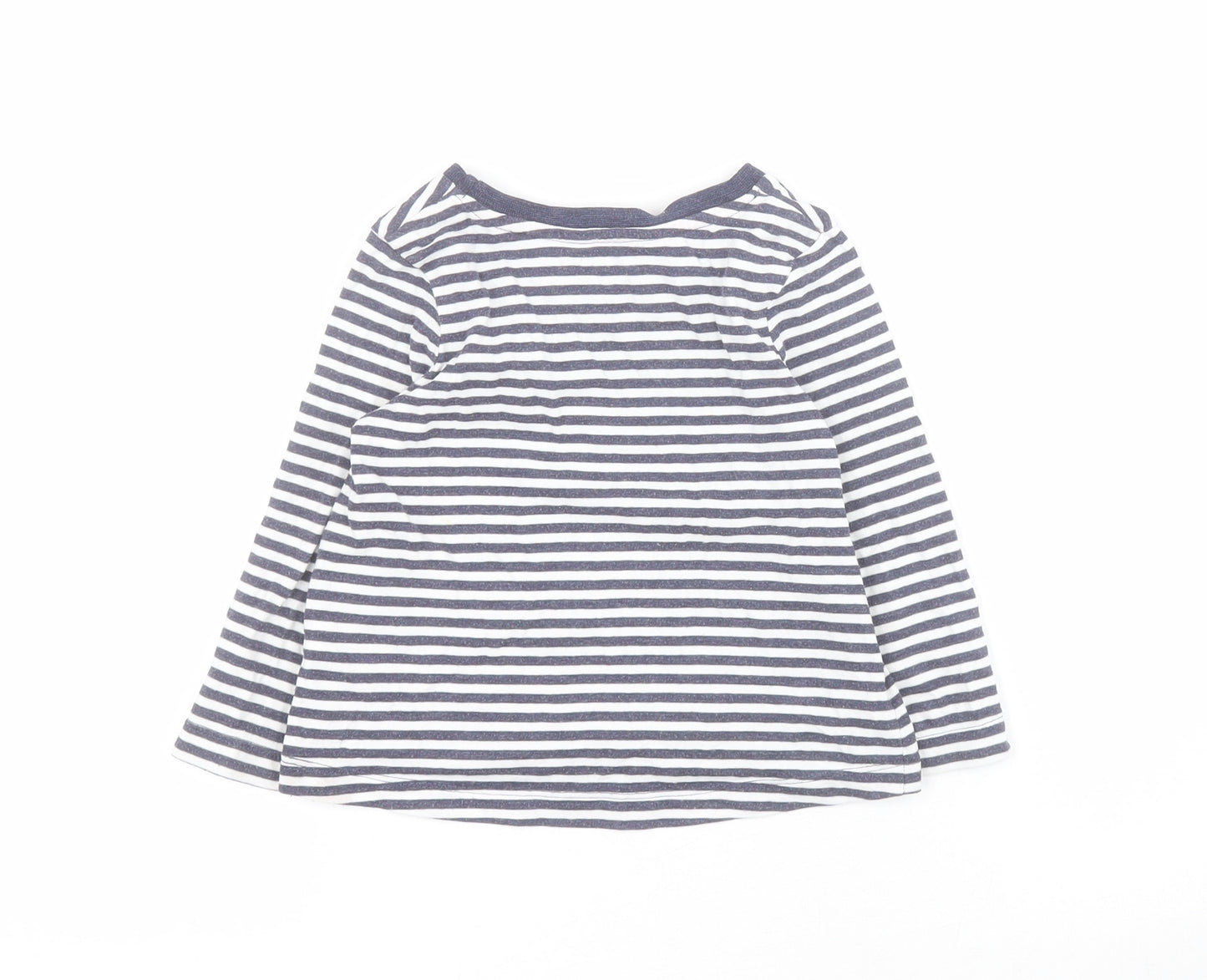 George Baby Blue Striped Cotton Pullover T-Shirt Size 12-18 Months Round Neck Pullover