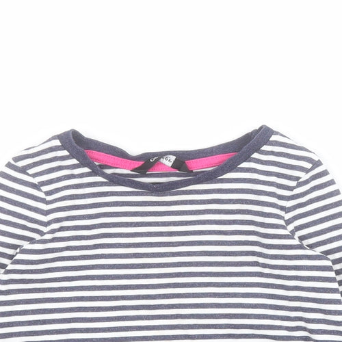 George Baby Blue Striped Cotton Pullover T-Shirt Size 12-18 Months Round Neck Pullover