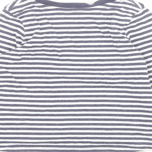 George Baby Blue Striped Cotton Pullover T-Shirt Size 12-18 Months Round Neck Pullover