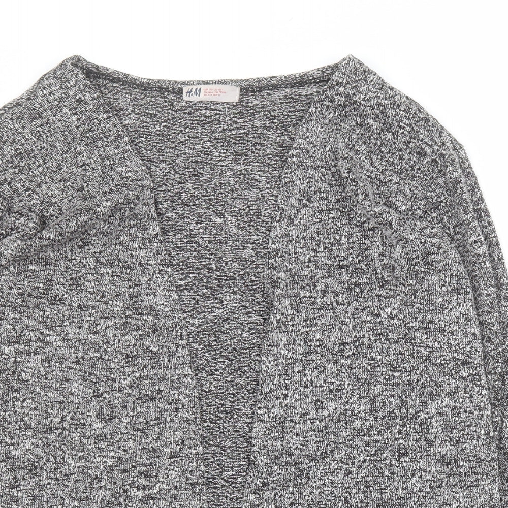 H&M Girls Grey V-Neck  Polyester Cardigan Jumper Size 15 Years  Pullover