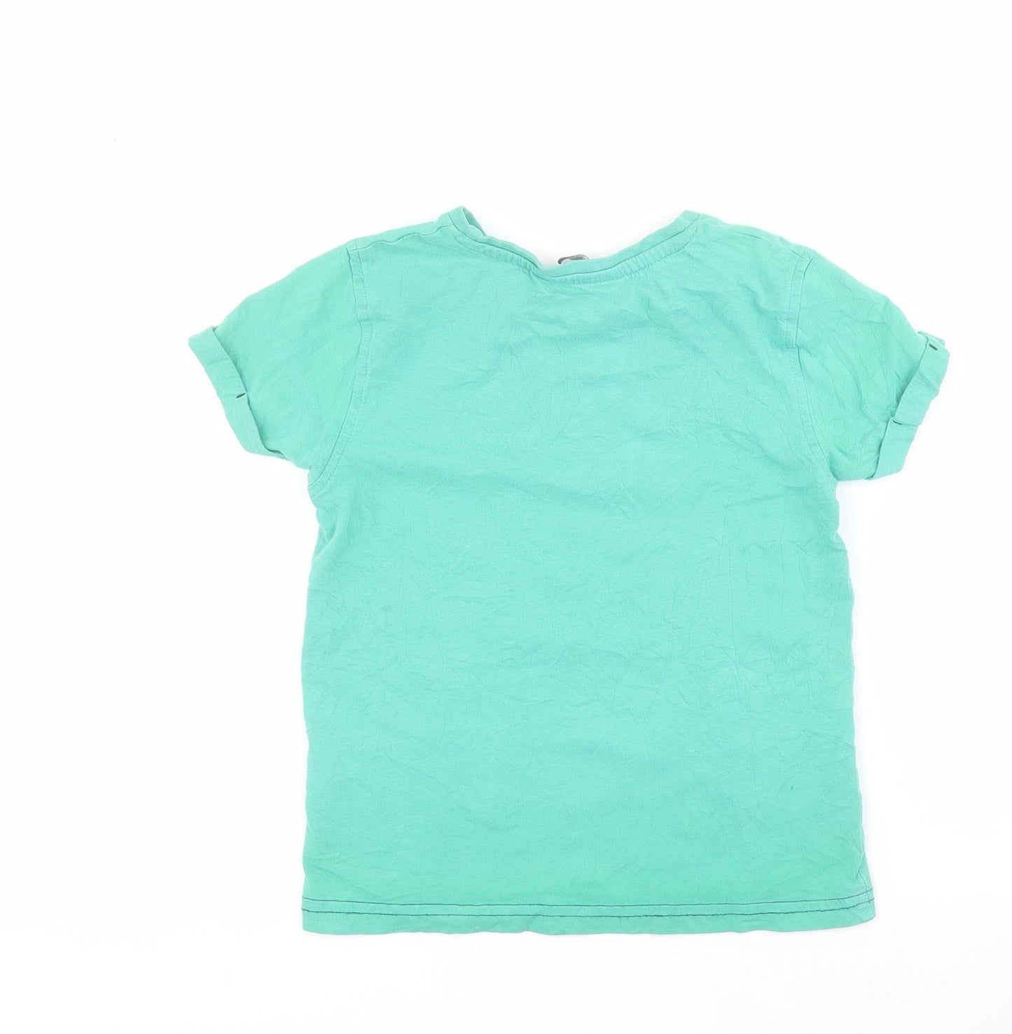George Boys Green  100% Cotton Pullover T-Shirt Size 6-7 Years Round Neck Pullover