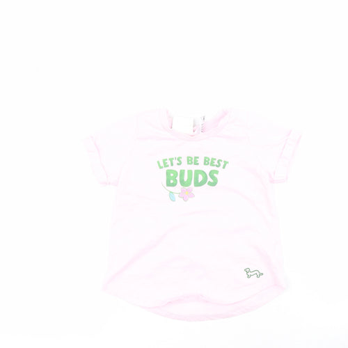Peter Alexander Baby Baby Pink  100% Cotton Basic T-Shirt Size 18-24 Months Crew Neck Pullover