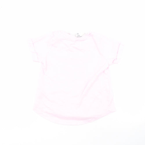 Peter Alexander Baby Baby Pink  100% Cotton Basic T-Shirt Size 18-24 Months Crew Neck Pullover