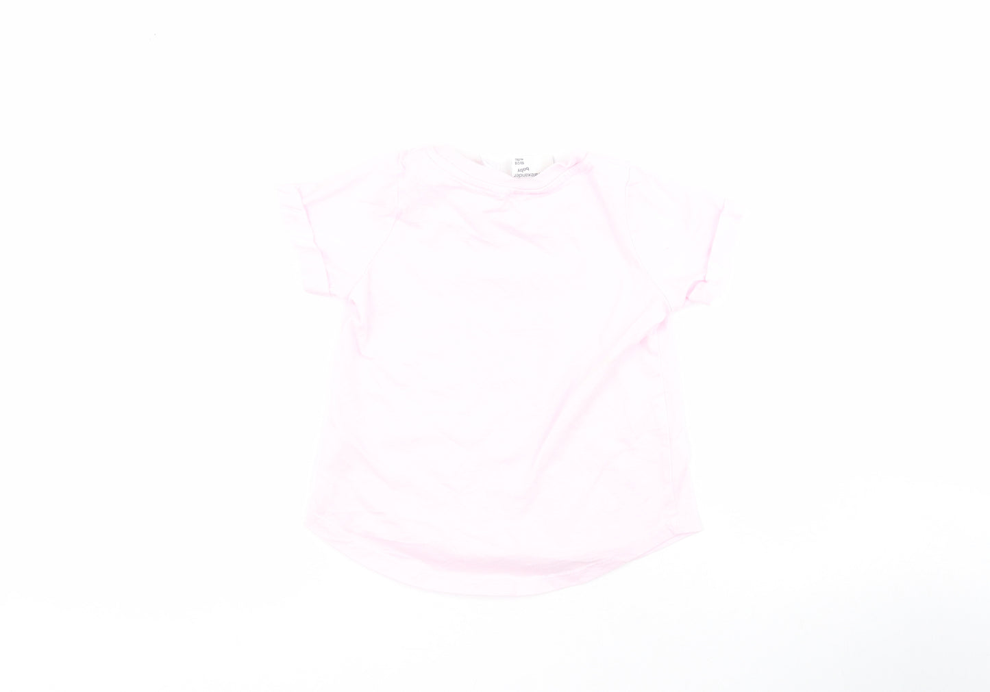 Peter Alexander Baby Baby Pink  100% Cotton Basic T-Shirt Size 18-24 Months Crew Neck Pullover