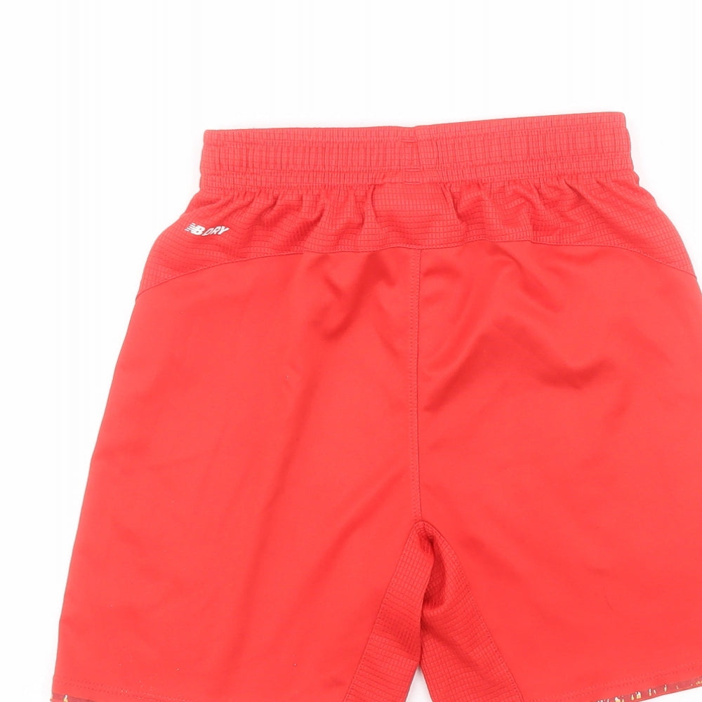 New Balance Boys Red  100% Polyester Sweat Shorts Size 7 Years  Regular  - Liverpool FC