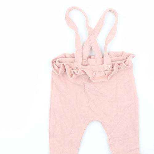 George Baby Pink  Cotton Dungaree Outfit/Set Size 0-3 Months  Button