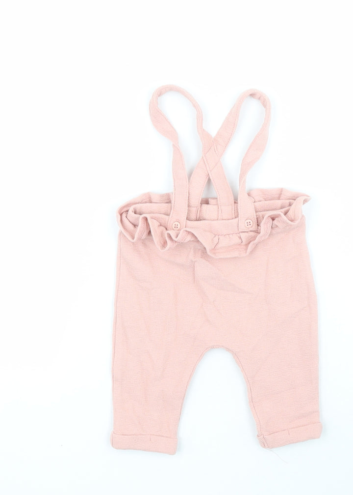 George Baby Pink Cotton Dungaree Outfit/Set Size 0-3 Months Button