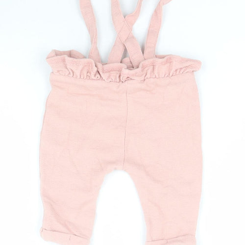 George Baby Pink  Cotton Dungaree Outfit/Set Size 0-3 Months  Button