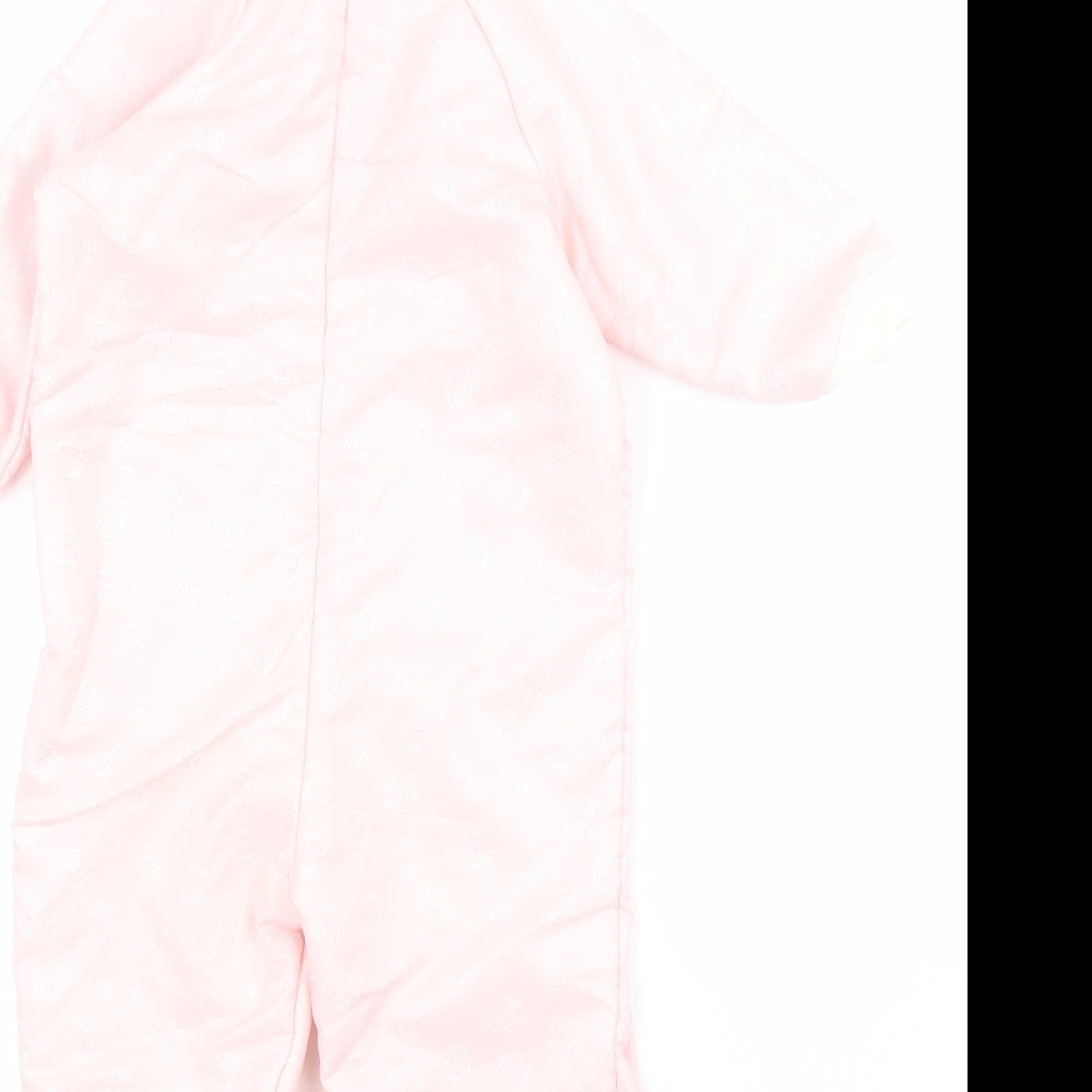 Mothercare Baby Pink   Jacket Snowsuit Size 12 Months   Zip - Cats