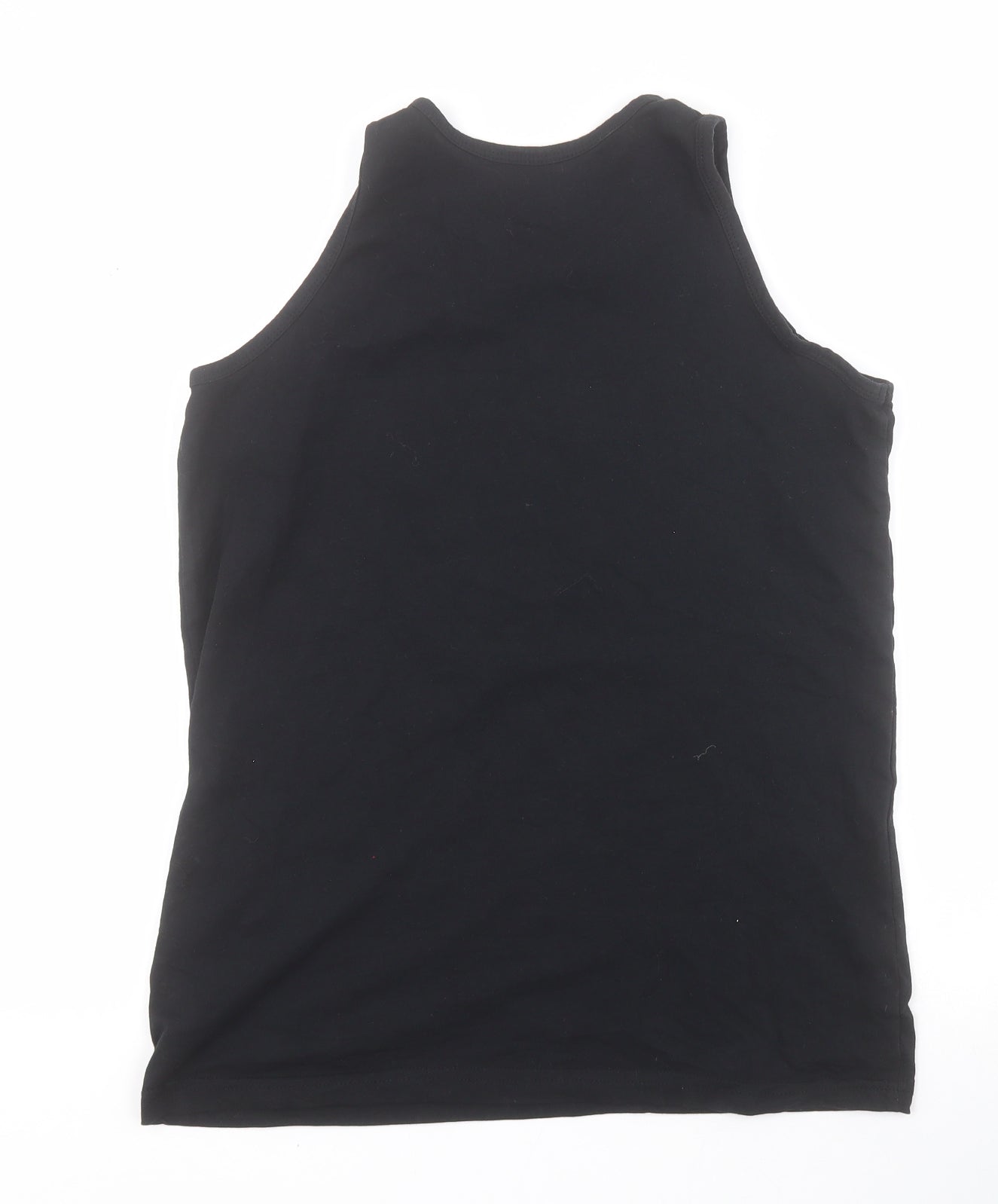 Primark Boys Black  100% Cotton Basic Tank Size 13-14 Years Round Neck Pullover - Flamingo