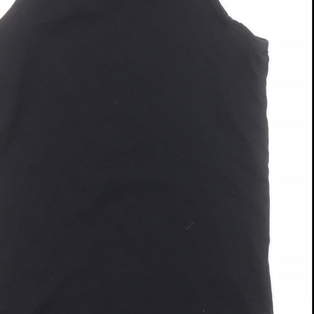 Primark Boys Black  100% Cotton Basic Tank Size 13-14 Years Round Neck Pullover - Flamingo