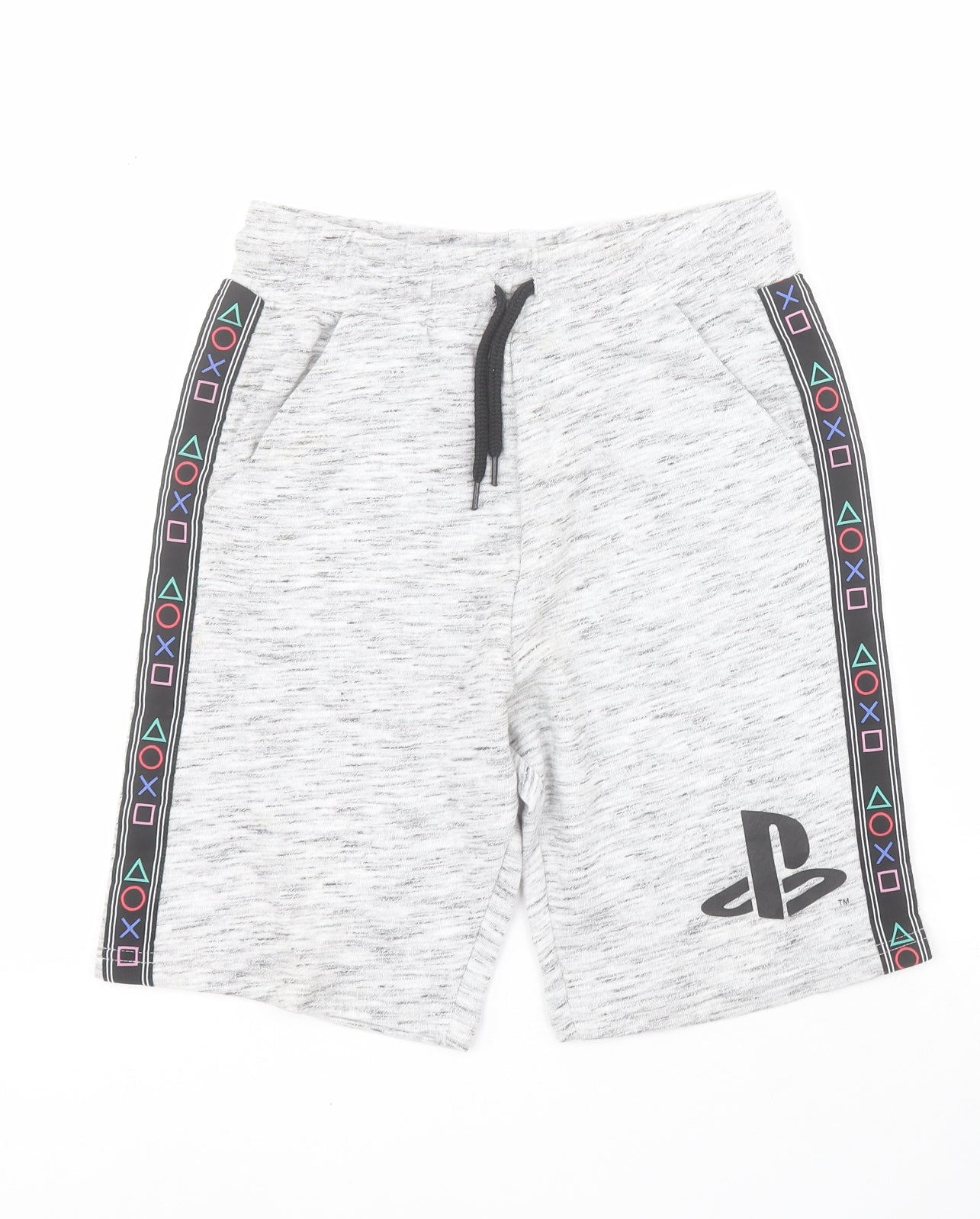 F&F Boys Grey  Cotton Sweat Shorts Size 10-11 Years  Regular Drawstring - Playstation
