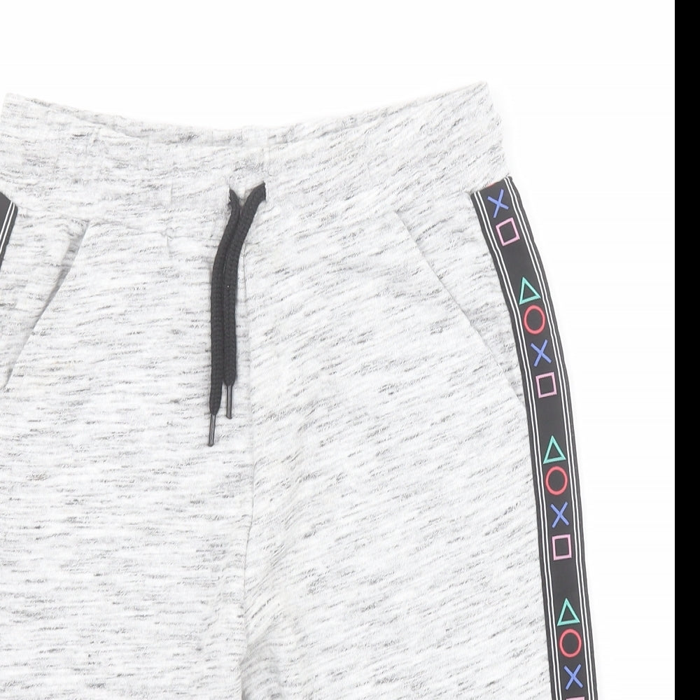 F&F Boys Grey  Cotton Sweat Shorts Size 10-11 Years  Regular Drawstring - Playstation