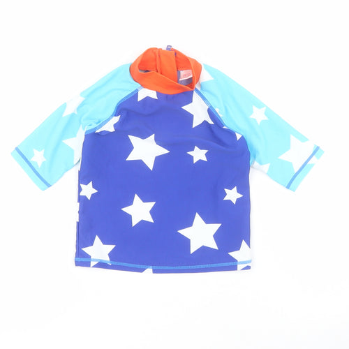 Mini Club Baby Blue  Polyamide Basic T-Shirt Size 12-18 Months High Neck Zip - Swimwear