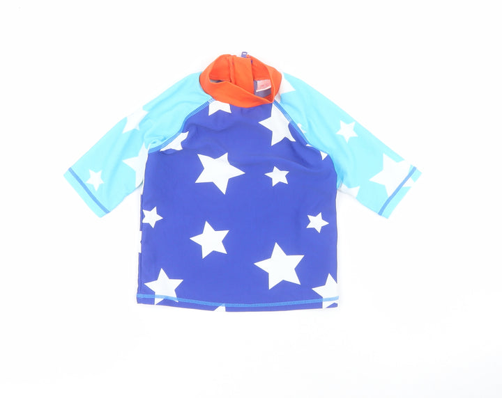 Mini Club Baby Blue  Polyamide Basic T-Shirt Size 12-18 Months High Neck Zip - Swimwear