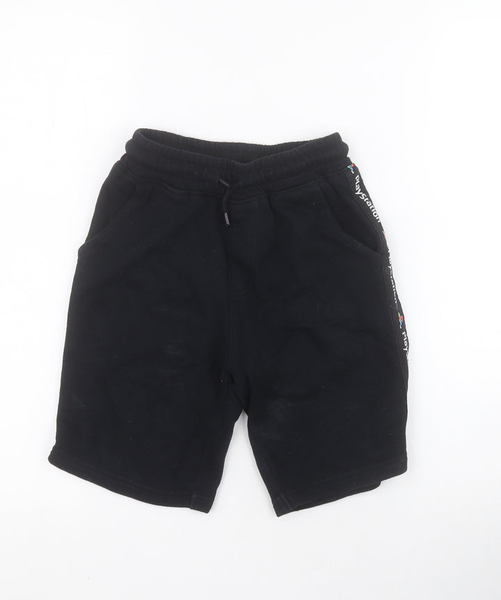 NEXT Boys Black 100% Cotton Sweat Shorts Size 9 Years Regular Drawstring - Playstation