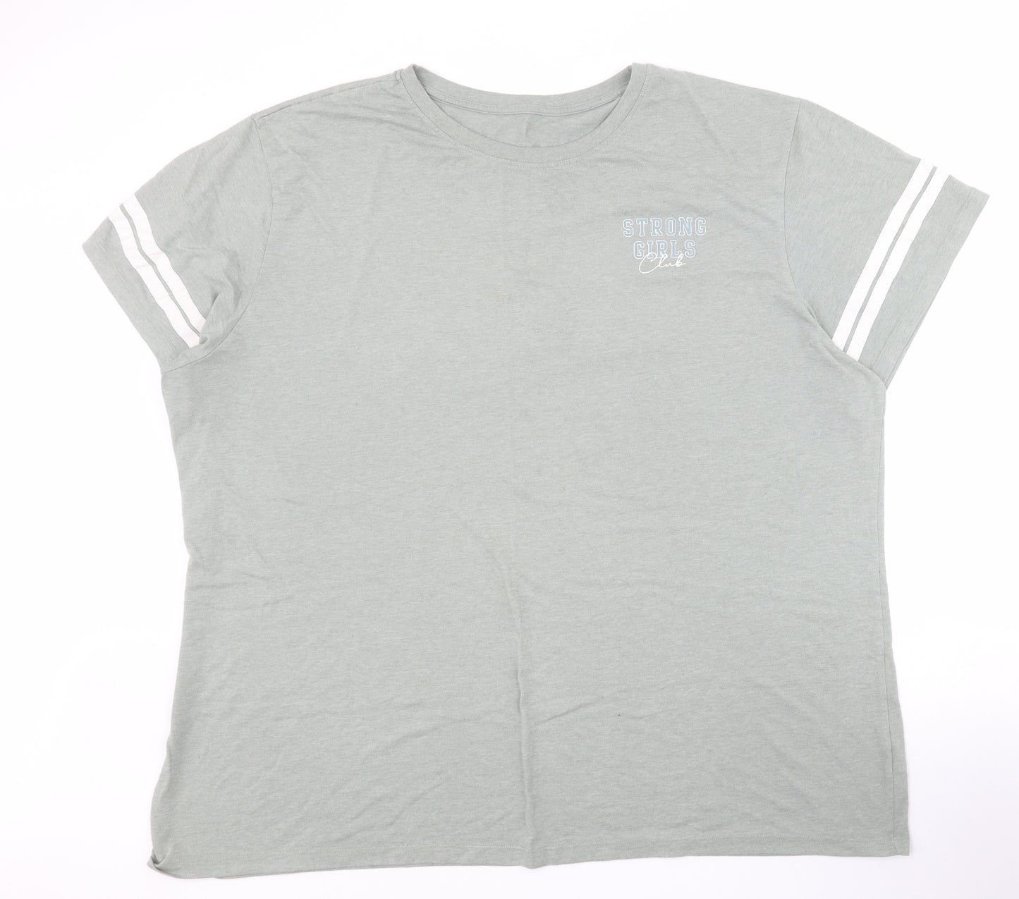 Dunnes Womens Green  Polyester Basic Polo Size 2XL Crew Neck - Slogan