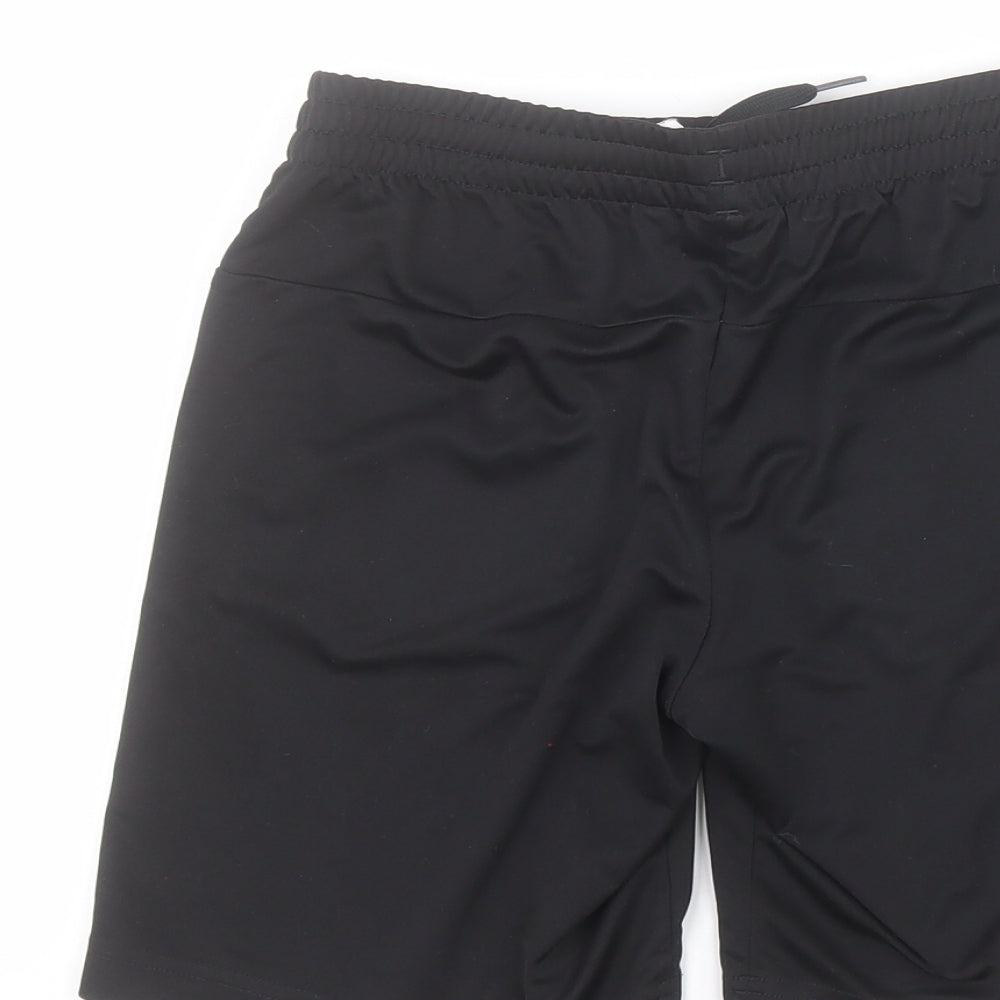 adidas Boys Black  100% Polyester Sweat Shorts Size 9-10 Years  Regular Drawstring