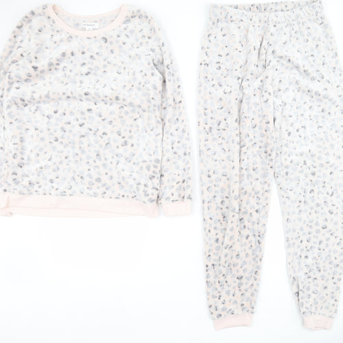 Primark Womens Pink Animal Print Polyester Top Pyjama Set Size M