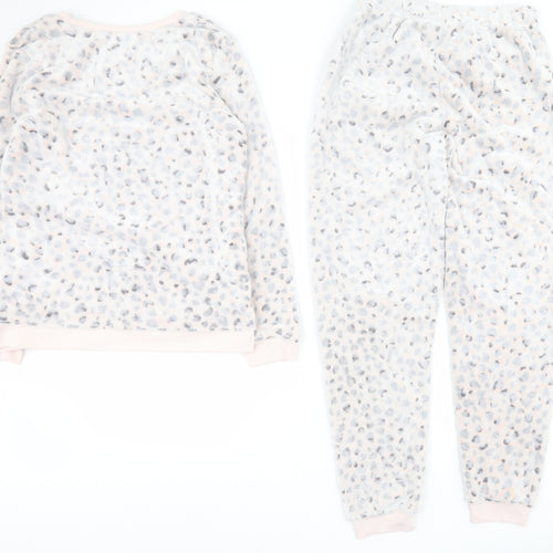 Primark Womens Pink Animal Print Polyester Top Pyjama Set Size M