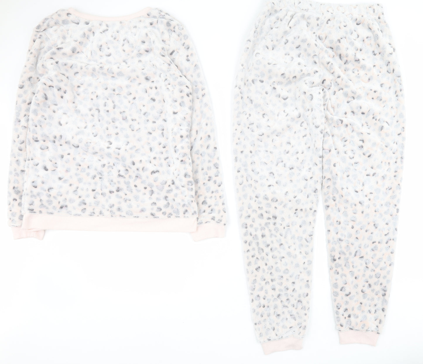 Primark Womens Pink Animal Print Polyester Top Pyjama Set Size M