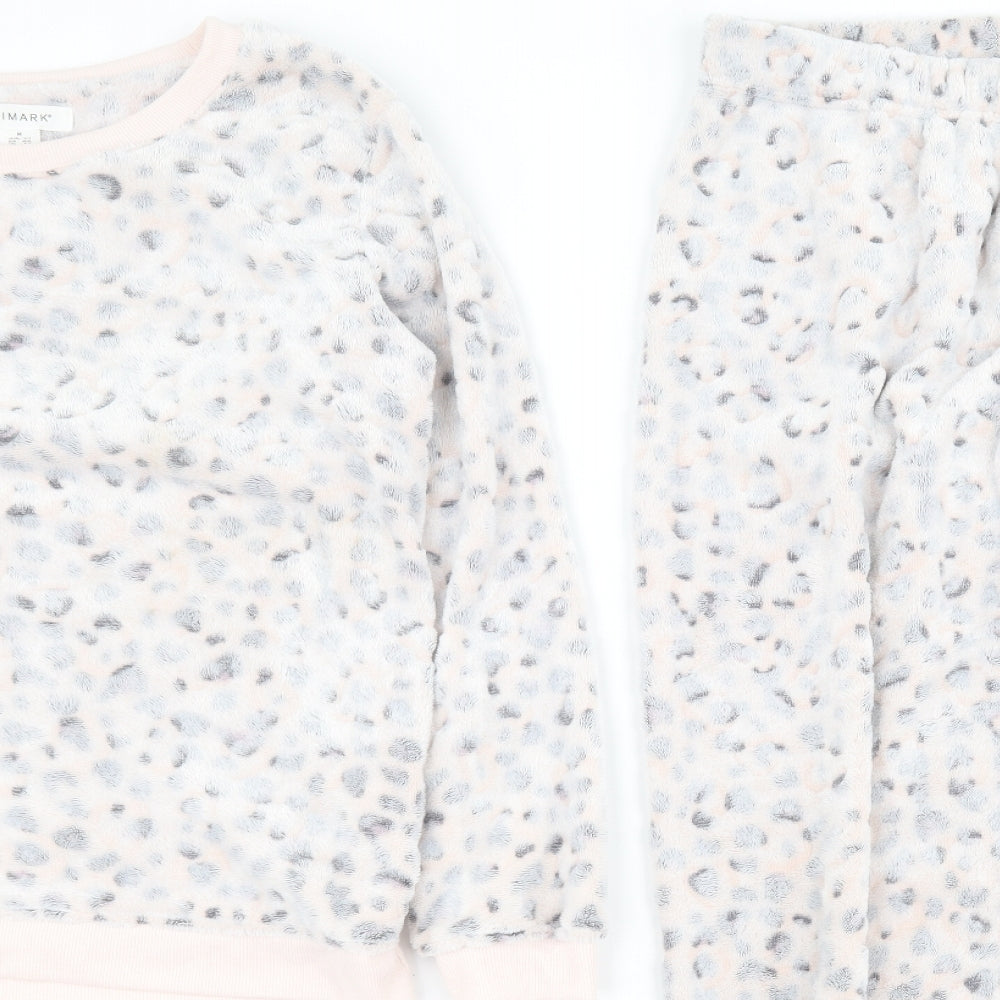 Primark Womens Pink Animal Print Polyester Top Pyjama Set Size M