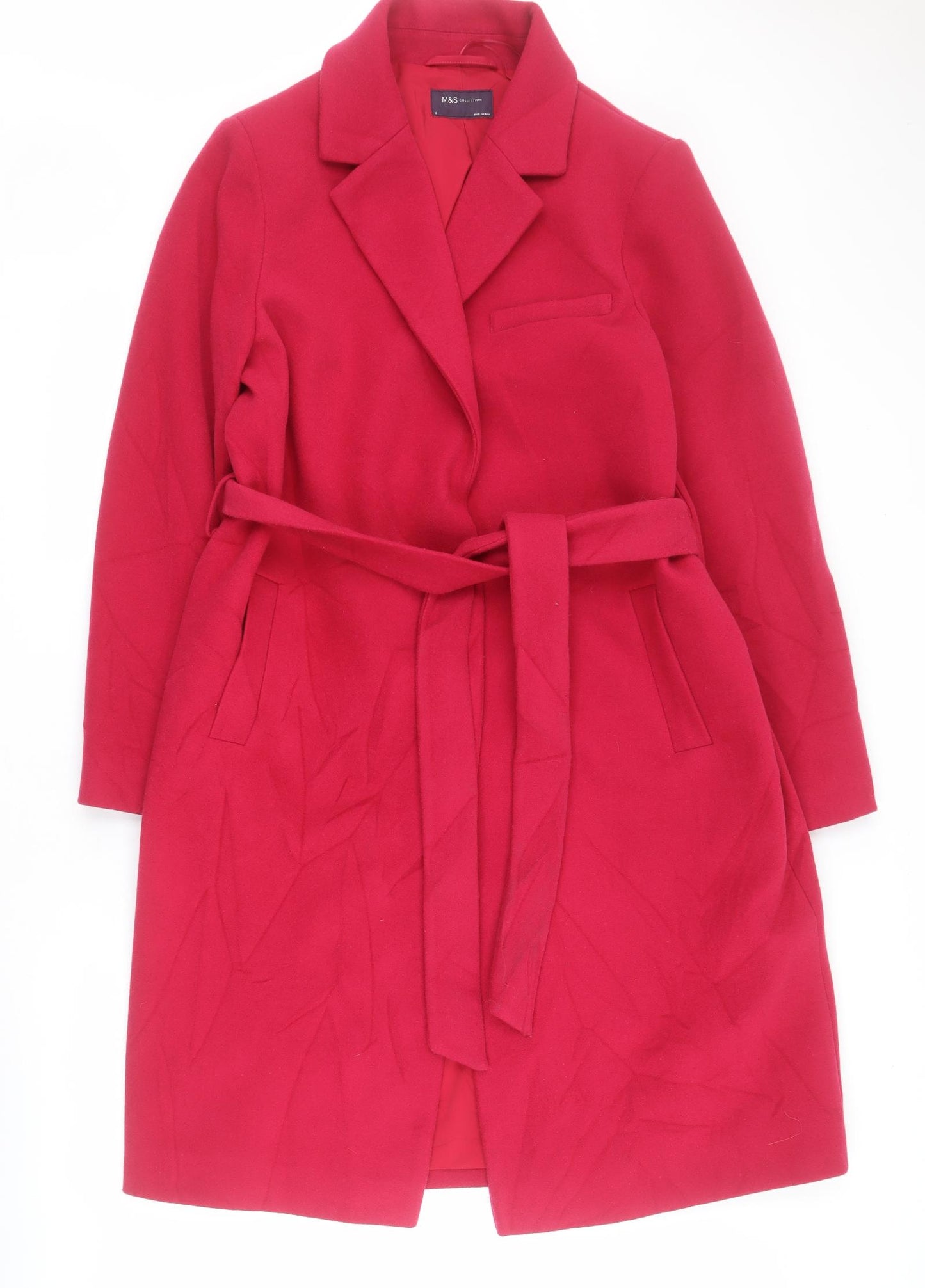 Marks and Spencer Womens Pink   Overcoat Coat Size 16  Button