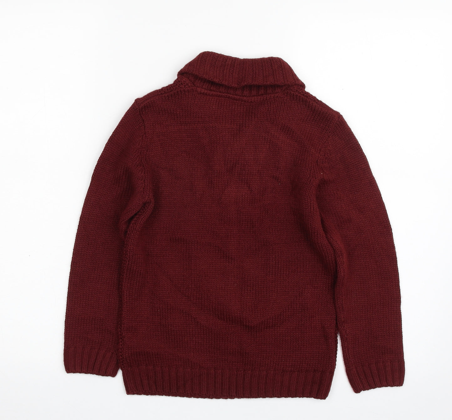 Dunnes Stores Boys Purple Collared  Acrylic Pullover Jumper Size 7-8 Years  Pullover