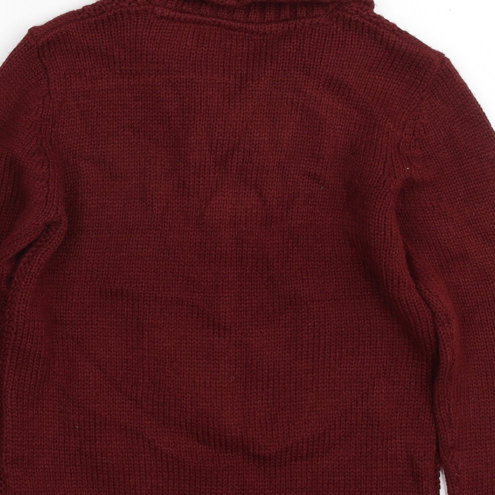 Dunnes Stores Boys Purple Collared  Acrylic Pullover Jumper Size 7-8 Years  Pullover