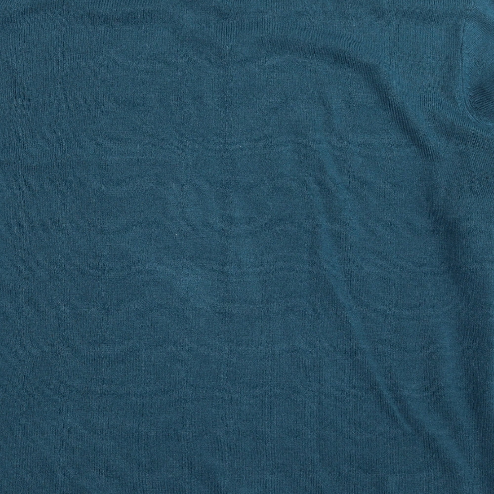 Peacocks Mens Blue V-Neck  Acrylic Pullover Jumper Size 2XL