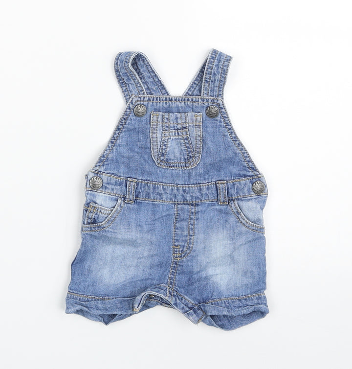 F&F Baby Blue 100% Cotton Babygrow One-Piece Size 0-3 Months Snap