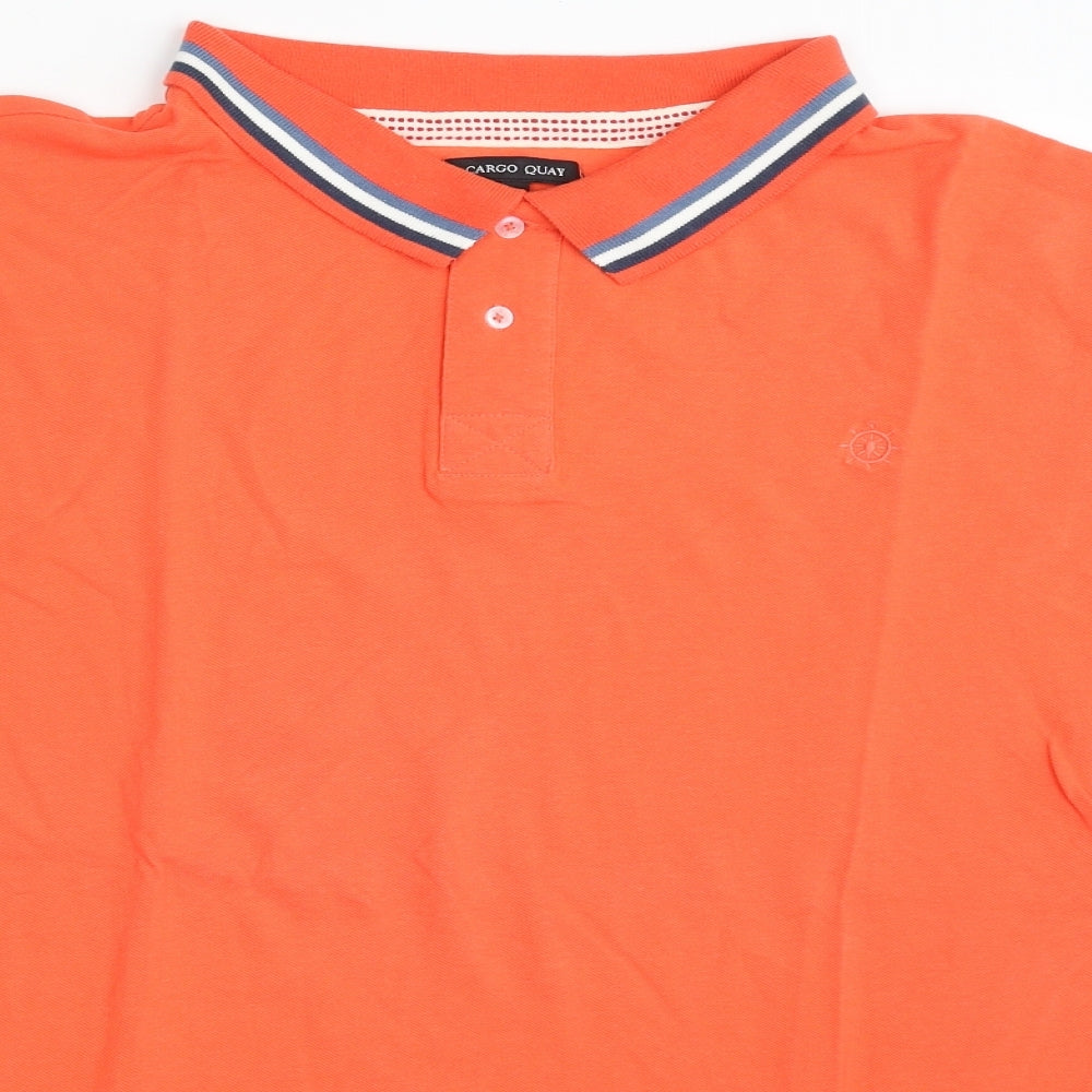 Cargo Quay Mens Orange  100% Cotton  Polo Size 2XL Collared Button