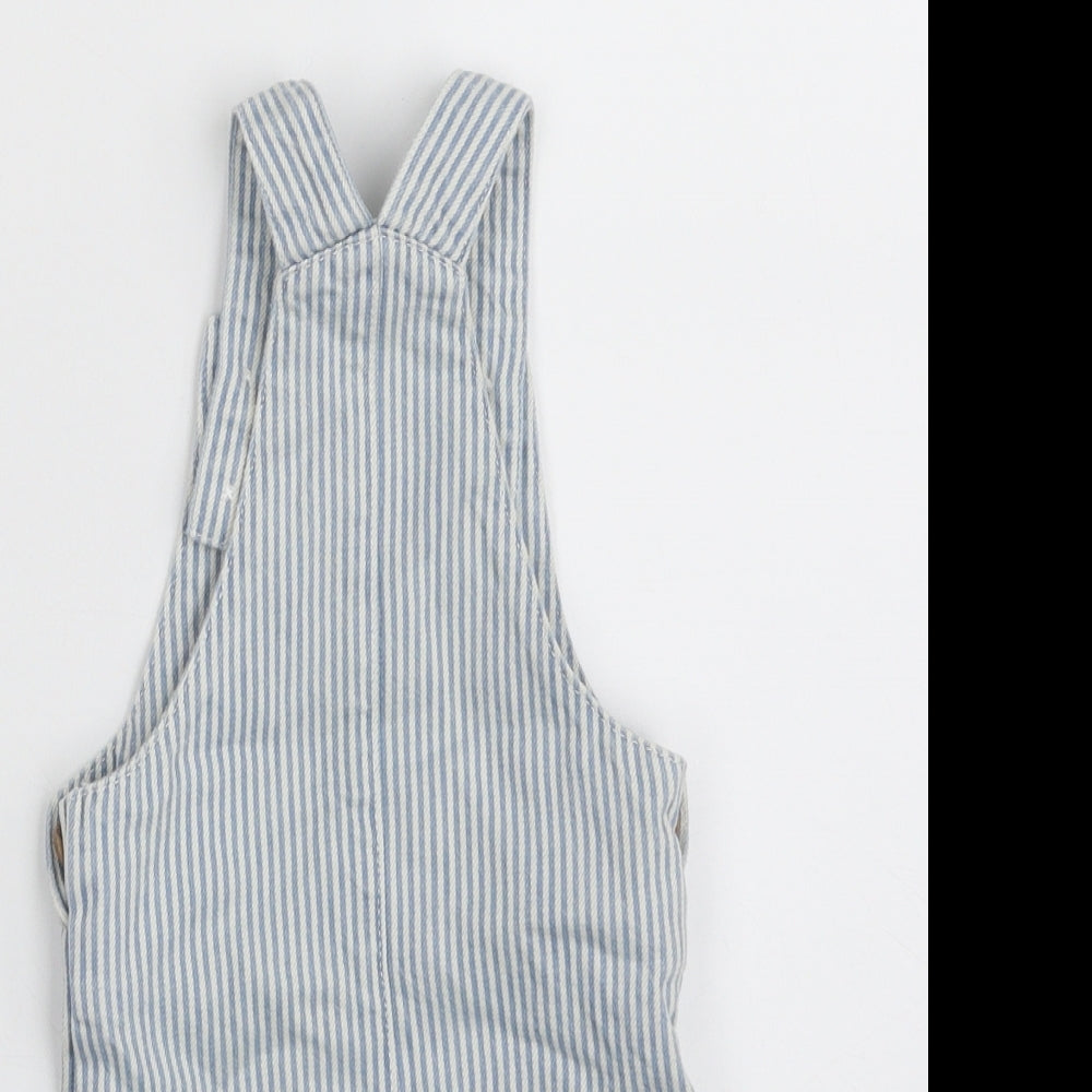 F&F Baby Blue Striped 100% Cotton Babygrow One-Piece Size 3-6 Months  Snap