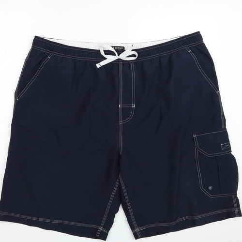 George Mens Blue  Polyester Sweat Shorts Size 2XL L10 in Regular