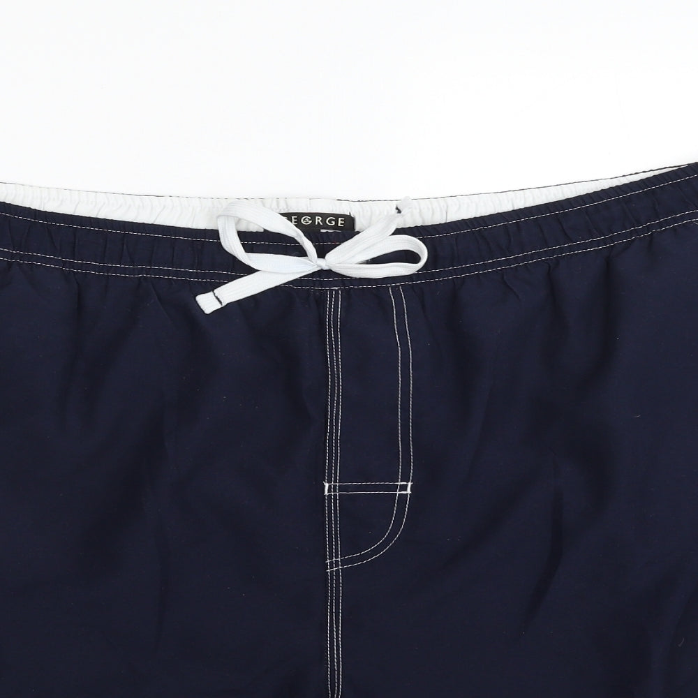 George Mens Blue  Polyester Sweat Shorts Size 2XL L10 in Regular