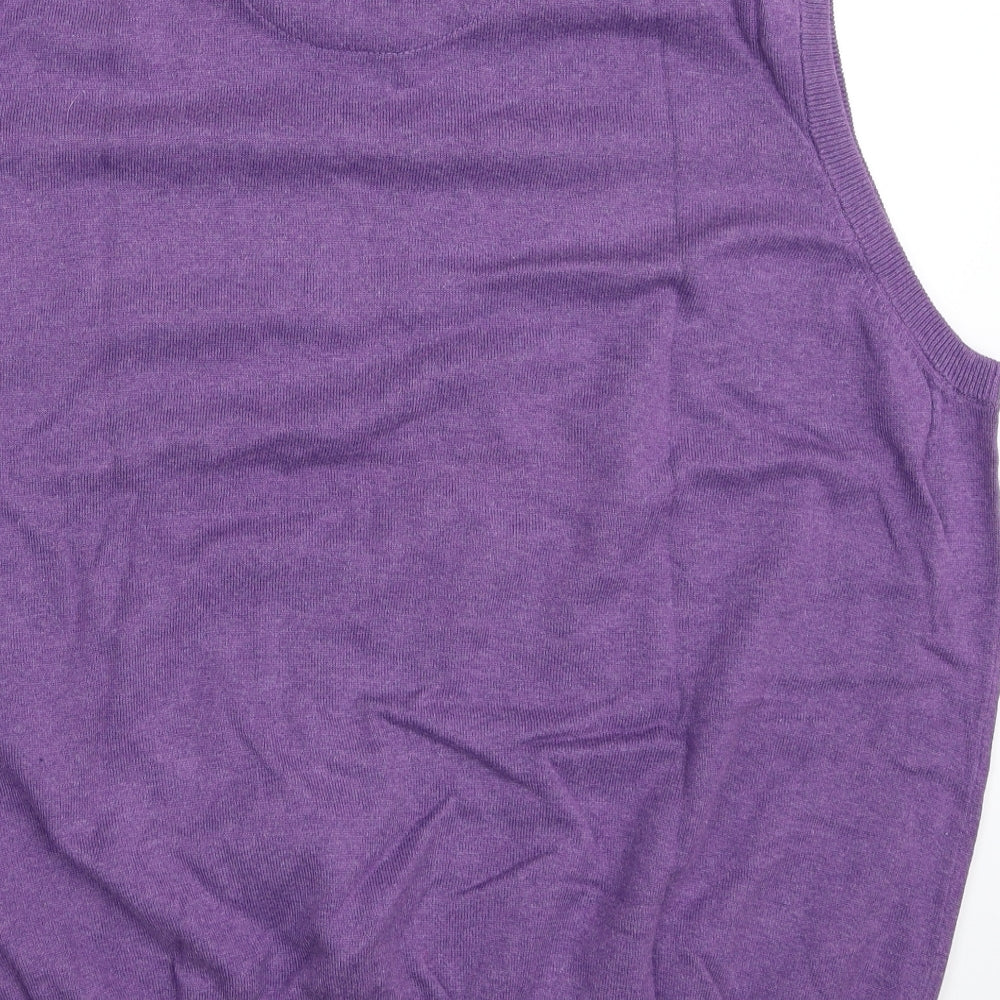 Cargo Quay  Mens Purple V-Neck  Cotton Vest Jumper Size 2XL