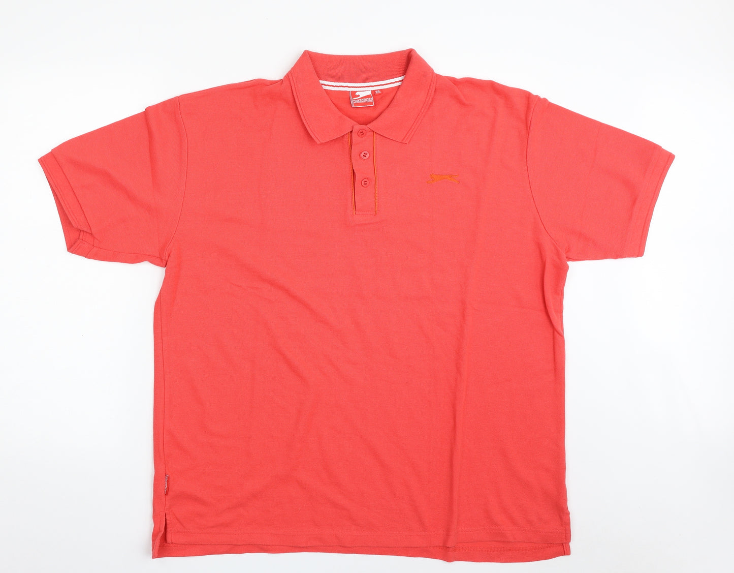 Slazenger Mens Red  Polyester  Polo Size 2XL Collared Button