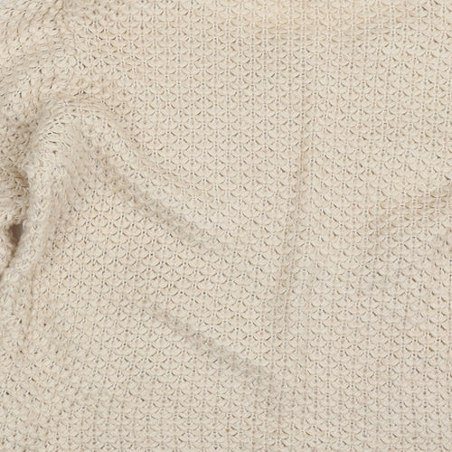 F&F Womens Beige Scoop Neck  Acrylic Pullover Jumper Size 12