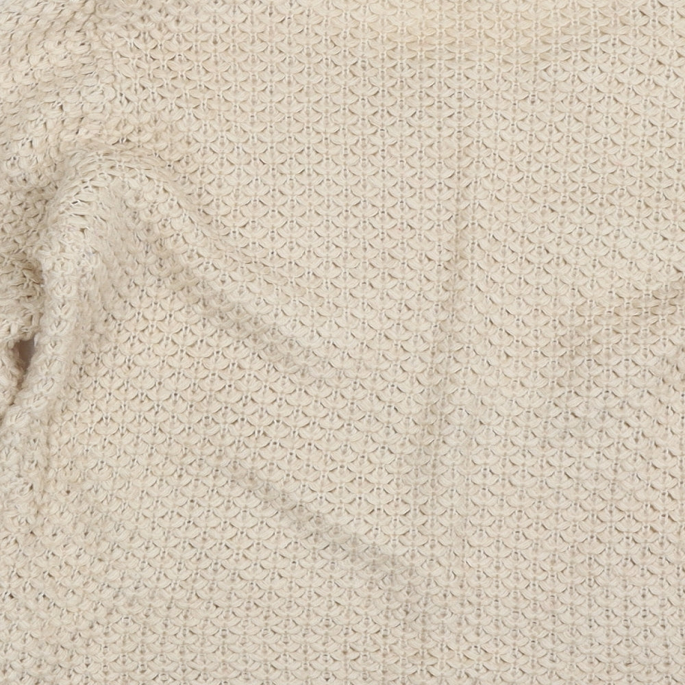 F&F Womens Beige Scoop Neck  Acrylic Pullover Jumper Size 12