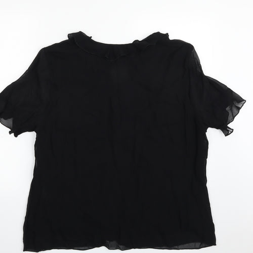Damart Womens Black  Viscose Basic Button-Up Size 22 V-Neck