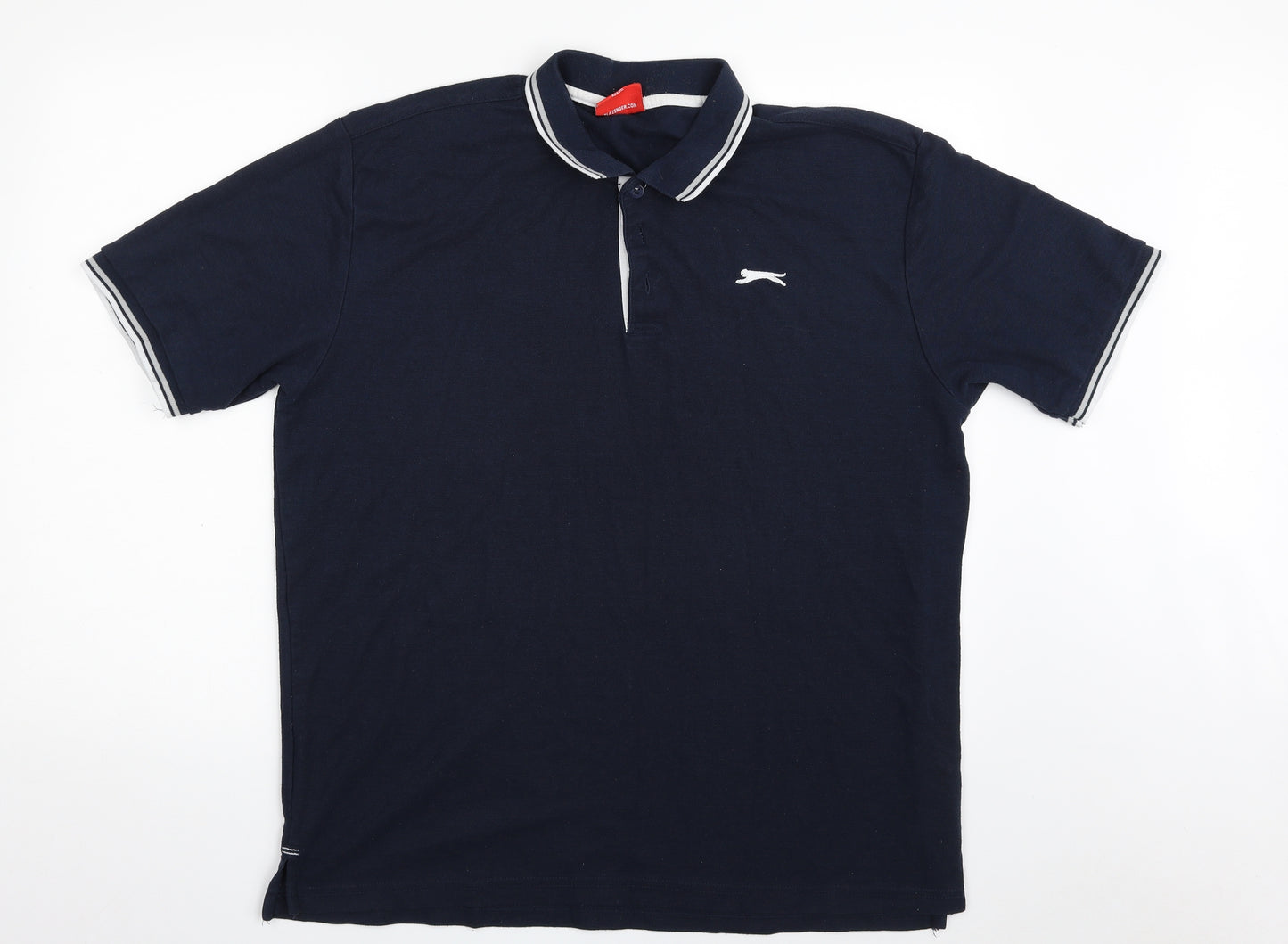 Slazenger Mens Blue  Polyester  Polo Size 2XL Collared Button