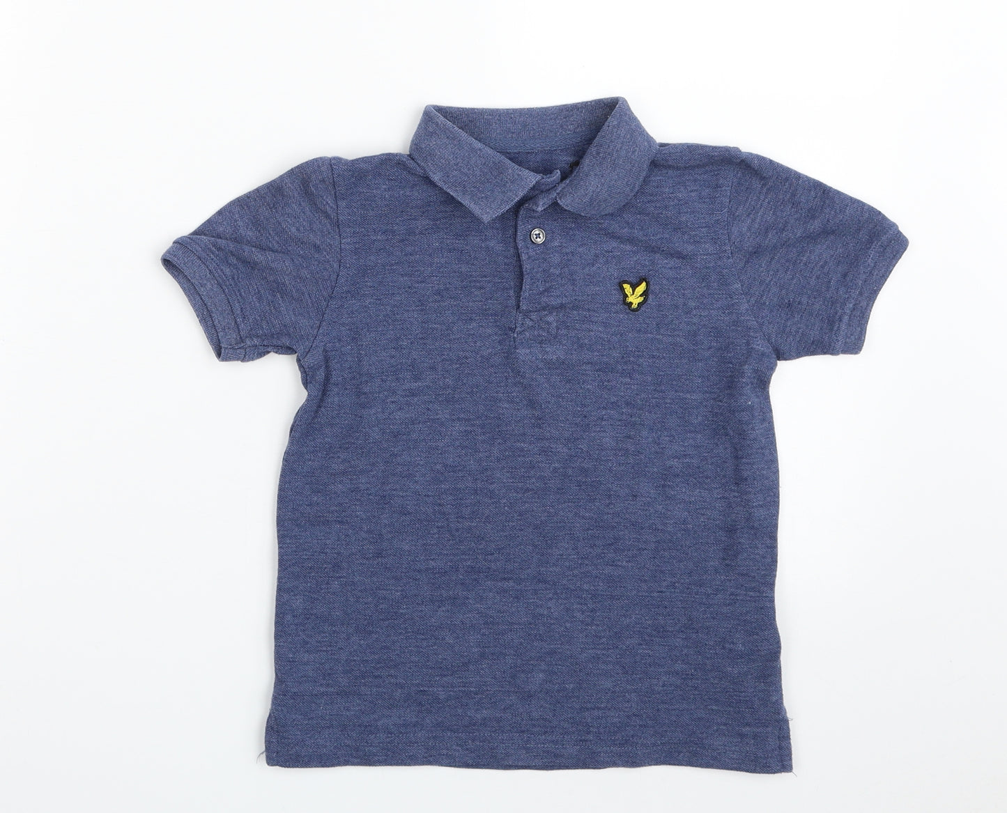 Lyle & Scott Boys Blue  Cotton Pullover Polo Size 4-5 Years Collared Button