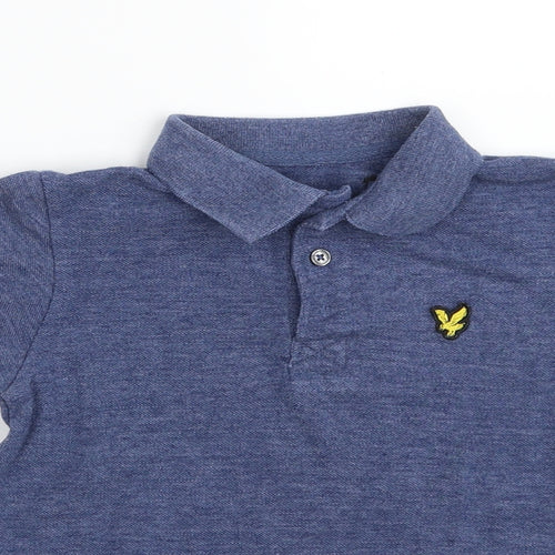 Lyle & Scott Boys Blue  Cotton Pullover Polo Size 4-5 Years Collared Button